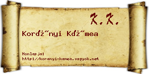 Korányi Kámea névjegykártya